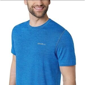 Eddie Bauer Shirt Mens XXL Blue FreeDry Motion Short Sleeve Active Tee‎ Stretch